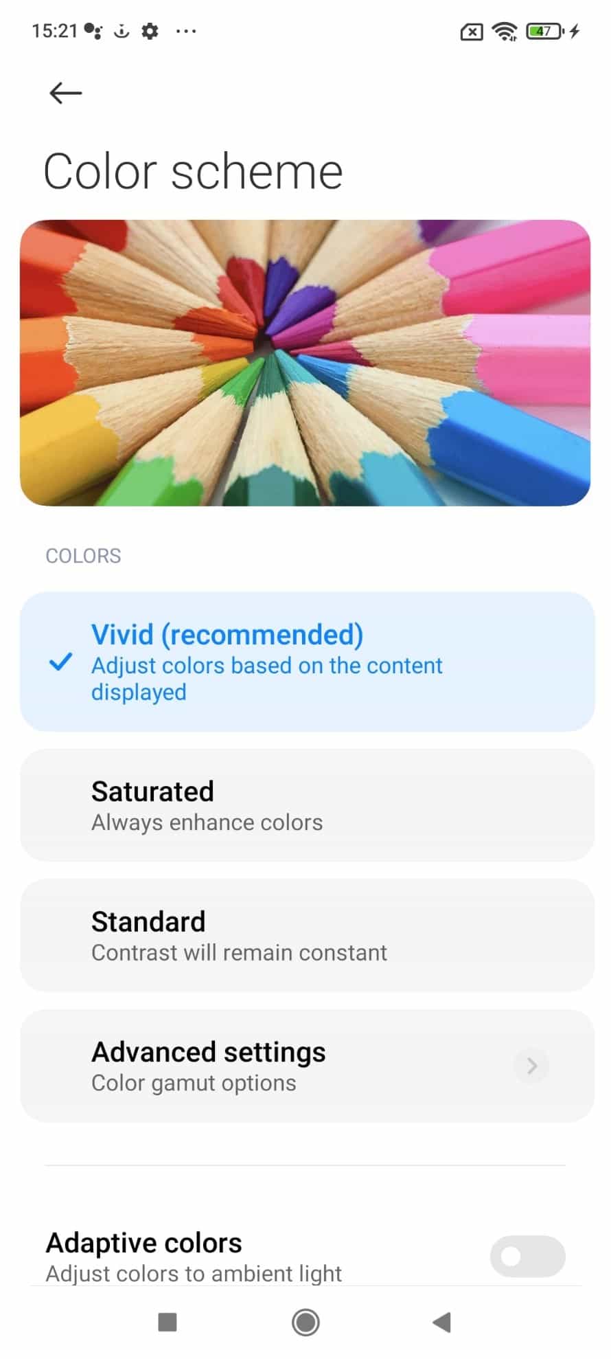 Color scheme Xiaomi 11T Pro
